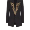 1-Knopf-Jacke mit besticktem Kragen 1-Knopf-Jacke mit besticktem Kragen