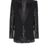 1-Knopf-Jacke mit Constellation-Stickerei 1-Knopf-Jacke mit Constellation-Stickerei