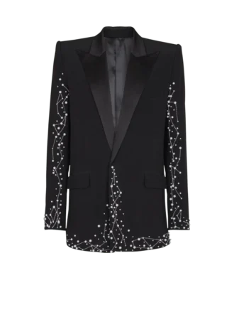 1-Knopf-Jacke mit Constellation-Stickerei