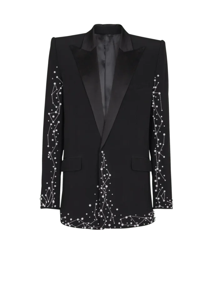 1-Knopf-Jacke mit Constellation-Stickerei 1-Knopf-Jacke mit Constellation-Stickerei