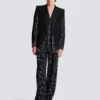 1-Knopf-Jacke mit Constellation-Stickerei 1-Knopf-Jacke mit Constellation-Stickerei