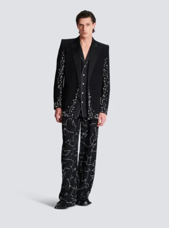 1-Knopf-Jacke mit Constellation-Stickerei