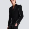 1-Knopf-Jacke mit Constellation-Stickerei 1-Knopf-Jacke mit Constellation-Stickerei