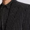 1-Knopf-Wolljacke mit Kristallstreifen 1-Knopf-Wolljacke mit Kristallstreifen