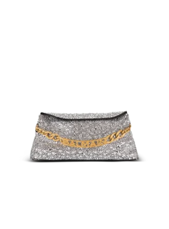 1945 Clutch aus weichem Wildleder und Strass