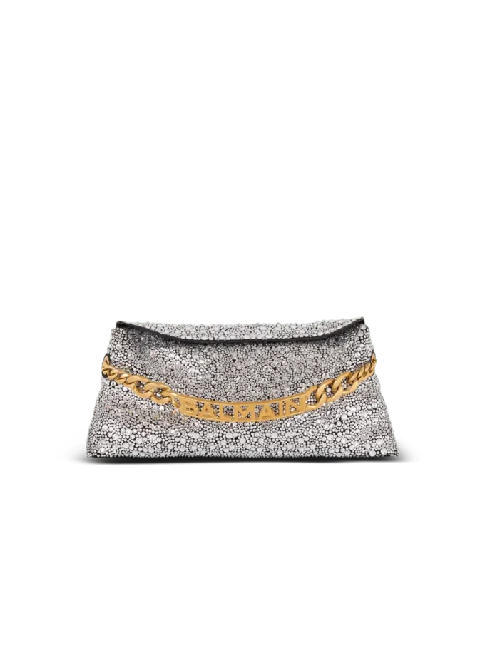 1945 Clutch aus weichem Wildleder und Strass 1945 Clutch aus weichem Wildleder und Strass