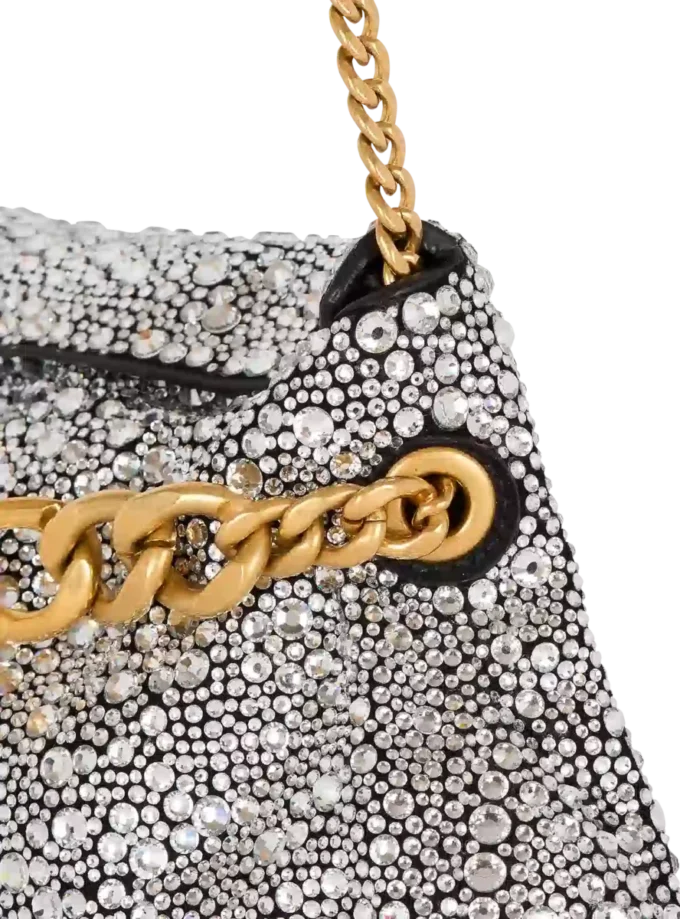 1945 Clutch aus weichem Wildleder und Strass 1945 Clutch aus weichem Wildleder und Strass