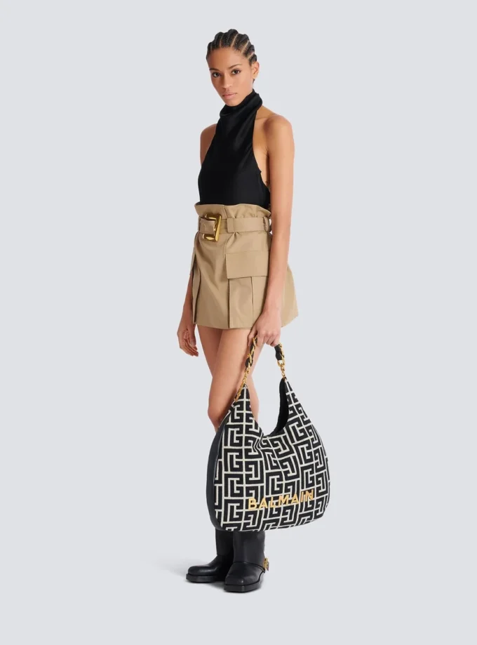 1945 Soft Hobo Große Jacquard-Tasche mit Monogramm 1945 Soft Hobo Große Jacquard-Tasche mit Monogramm