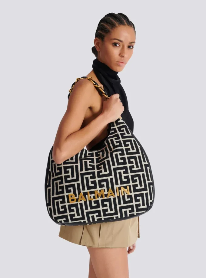 1945 Soft Hobo Große Jacquard-Tasche mit Monogramm 1945 Soft Hobo Große Jacquard-Tasche mit Monogramm