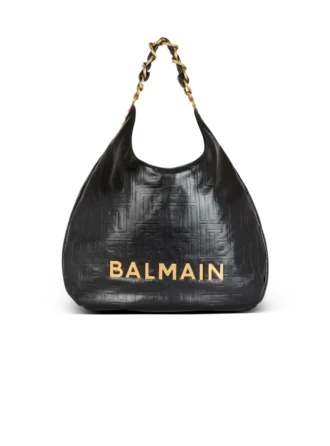 1945 Soft Hobo-Tasche aus geknittertem Leder mit Monogramm