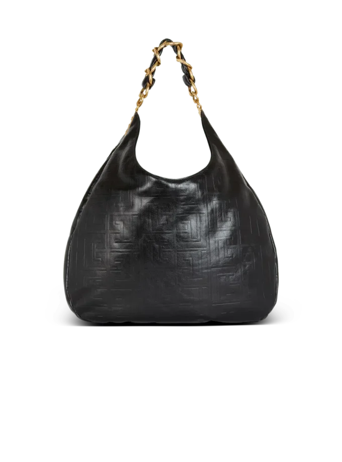 1945 Soft Hobo-Tasche aus geknittertem Leder mit Monogramm 1945 Soft Hobo-Tasche aus geknittertem Leder mit Monogramm