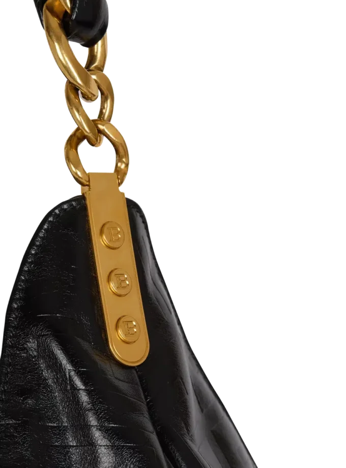 1945 Soft Hobo-Tasche aus geknittertem Leder mit Monogramm 1945 Soft Hobo-Tasche aus geknittertem Leder mit Monogramm