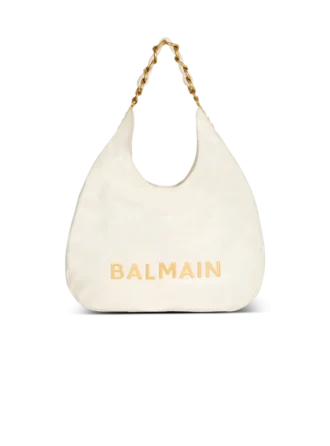 1945 Soft Hobo Tasche aus geprägtem, geknittertem Kalbsleder mit PB Labyrinth Monogramm