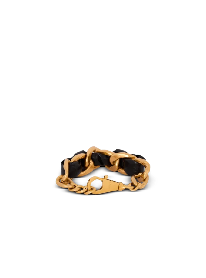 1945 Weiches Armband aus Kette und Leder