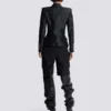 6-Knopf-Jacke aus Krokodil-Jacquard 6-Knopf-Jacke aus Krokodil-Jacquard
