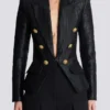 6-Knopf-Jacke aus Krokodil-Jacquard 6-Knopf-Jacke aus Krokodil-Jacquard