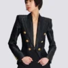 6-Knopf-Jacke aus Krokodil-Jacquard 6-Knopf-Jacke aus Krokodil-Jacquard