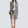 6-Knopf-Jacke aus Prince-of-Wales-Jacquard 6-Knopf-Jacke aus Prince-of-Wales-Jacquard