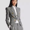 6-Knopf-Jacke aus Prince-of-Wales-Jacquard 6-Knopf-Jacke aus Prince-of-Wales-Jacquard