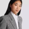 6-Knopf-Jacke aus Prince-of-Wales-Jacquard 6-Knopf-Jacke aus Prince-of-Wales-Jacquard