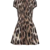 A-Linien-Kleid aus Jacquard mit Leopardenmuster A-Linien-Kleid aus Jacquard mit Leopardenmuster