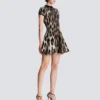 A-Linien-Kleid aus Jacquard mit Leopardenmuster A-Linien-Kleid aus Jacquard mit Leopardenmuster