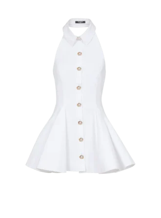 A-Linien-Kleid aus Popeline mit Rückenausschnitt