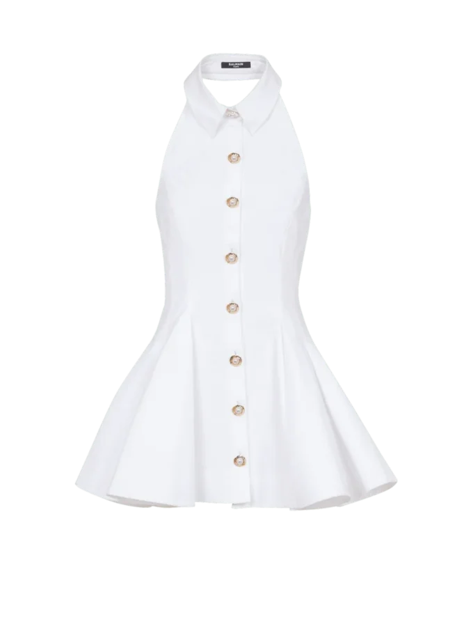 A-Linien-Kleid aus Popeline mit Rückenausschnitt A-Linien-Kleid aus Popeline mit Rückenausschnitt