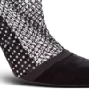 Ankle Boots mit Mesh-Absatz, Samt und Strasssteinen Ankle Boots mit Mesh-Absatz, Samt und Strasssteinen