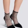 Ankle Boots mit Mesh-Absatz, Samt und Strasssteinen Ankle Boots mit Mesh-Absatz, Samt und Strasssteinen