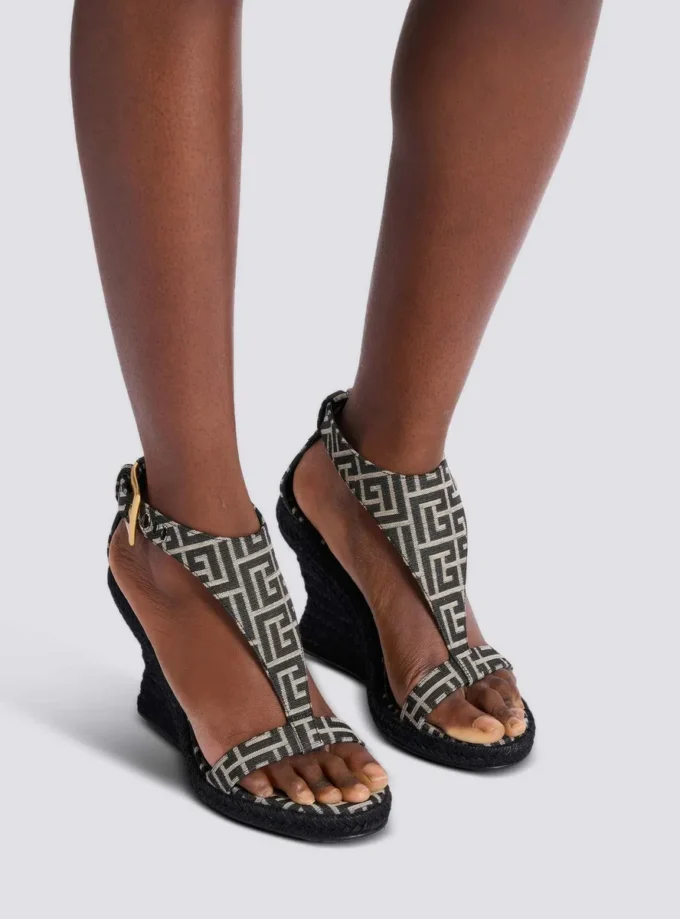 Anthem Espadrilles mit Keilabsatz aus Jacquard mit Monogramm