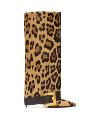 Anthem Lederstiefel mit Leopardenmuster