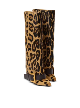 Anthem Lederstiefel mit Leopardenmuster
