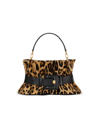 Anthem Medium Tasche aus Ponyfell mit Leopardenmuster