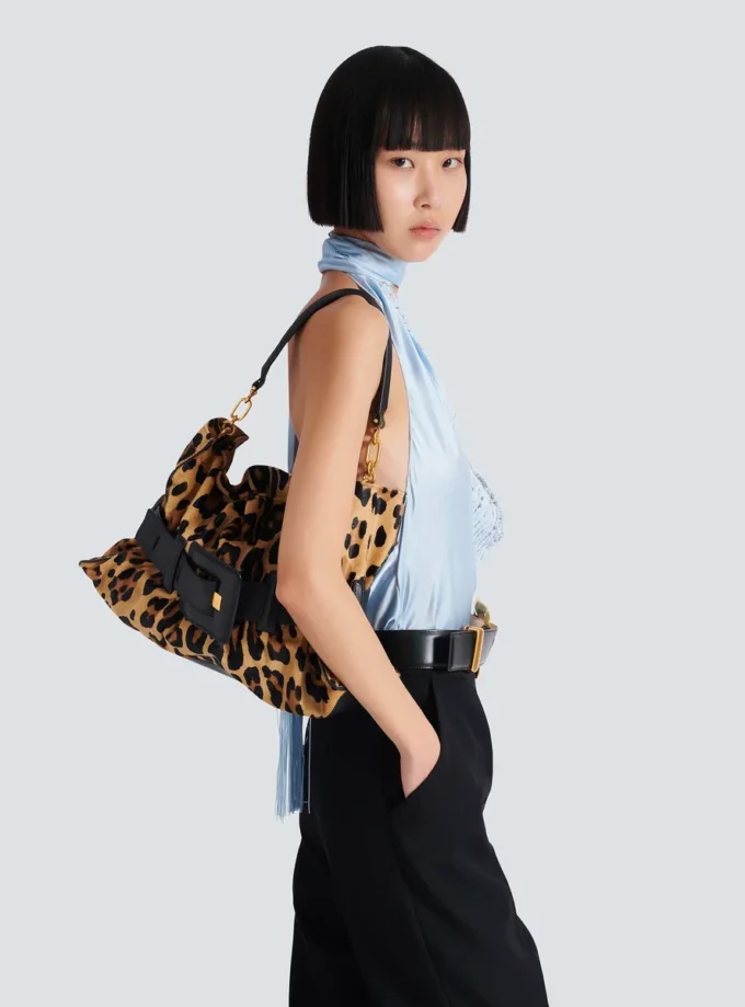 Anthem Medium Tasche aus Ponyfell mit Leopardenmuster Anthem Medium Tasche aus Ponyfell mit Leopardenmuster