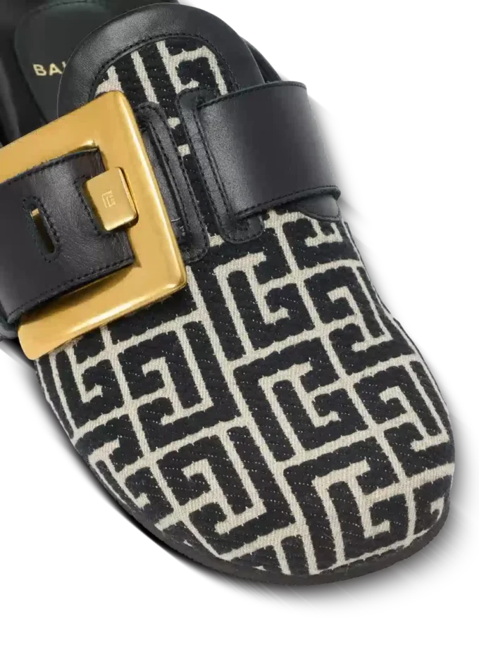 Anthem Pantoletten aus Jacquard-Canvas mit PB-Monogramm Anthem Pantoletten aus Jacquard-Canvas mit PB-Monogramm