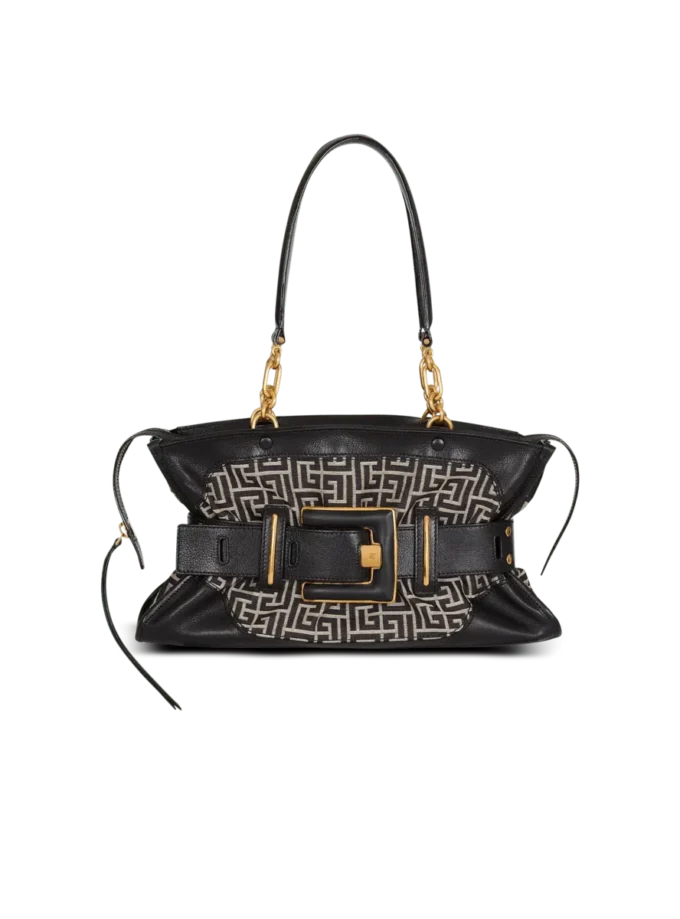 Anthem-Tasche aus Leder und Jacquard mit Monogramm Anthem-Tasche aus Leder und Jacquard mit Monogramm