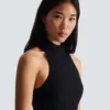 Ausgestelltes Grain-de-Poudre-Kleid mit Gürtel Ausgestelltes Grain-de-Poudre-Kleid mit Gürtel