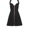 Ausgestelltes Neckholder-Kleid aus Krokodilstrick Ausgestelltes Neckholder-Kleid aus Krokodilstrick