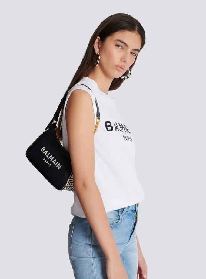 B-Army Handtasche aus Monogramm-Canvas und Leder B-Army Handtasche aus Monogramm-Canvas und Leder