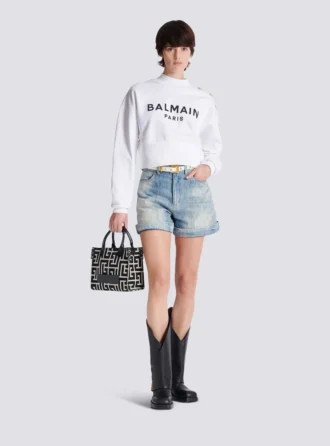 B-Army Jacquard- und Ledertasche mit Monogramm