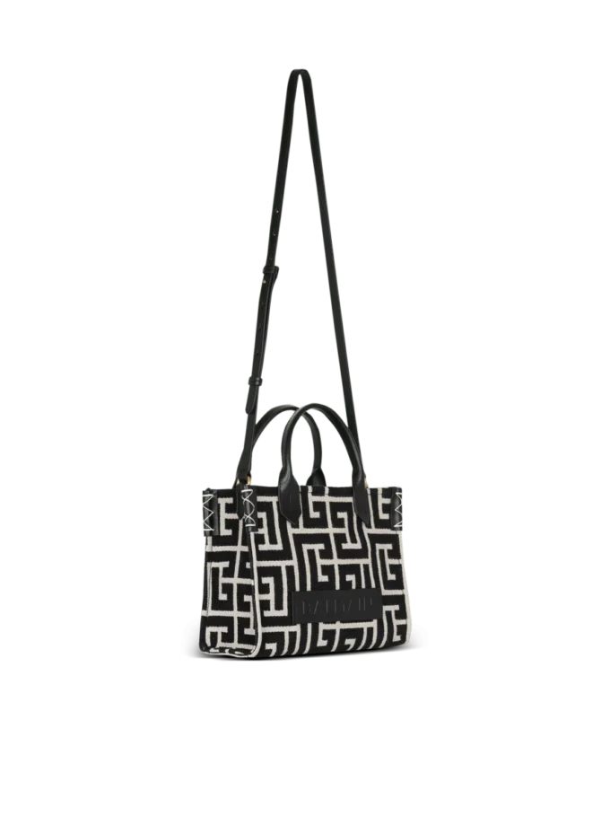 B-Army Jacquard- und Ledertasche mit Monogramm B-Army Jacquard- und Ledertasche mit Monogramm