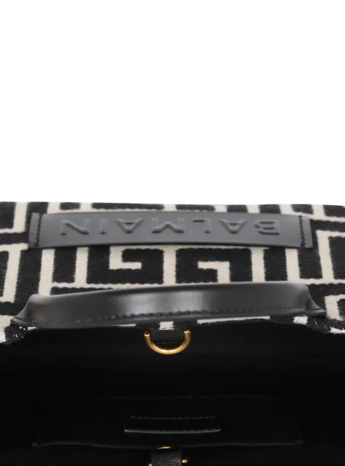 B-Army Jacquard- und Ledertasche mit Monogramm B-Army Jacquard- und Ledertasche mit Monogramm