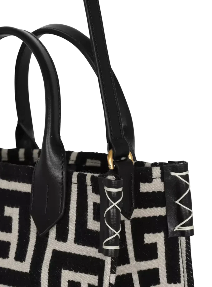 B-Army Jacquard- und Ledertasche mit Monogramm B-Army Jacquard- und Ledertasche mit Monogramm