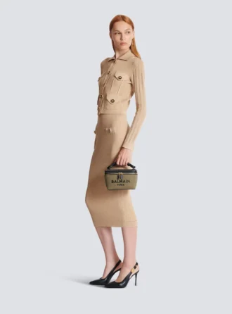 B-Army Kosmetiktasche aus Canvas und Leder