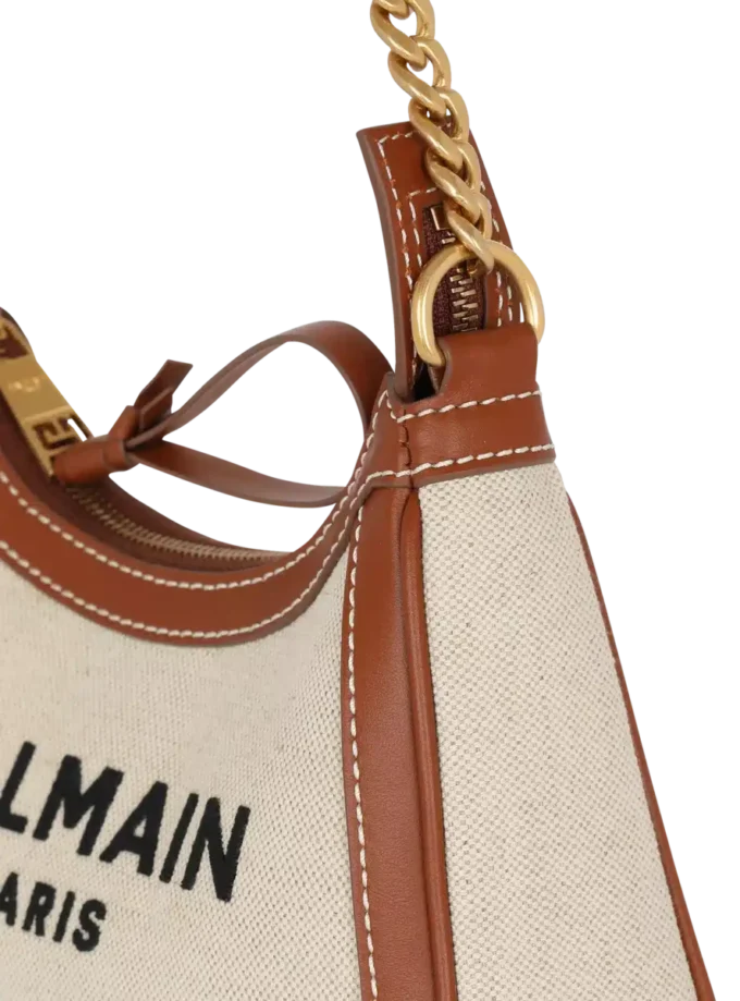 B-Army Schultertasche aus Canvas und Leder B-Army Schultertasche aus Canvas und Leder