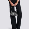 B-Army Schultertasche aus Jacquard mit Monogramm