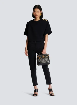 B-Buzz 23 Tasche aus Jacquard und Leder