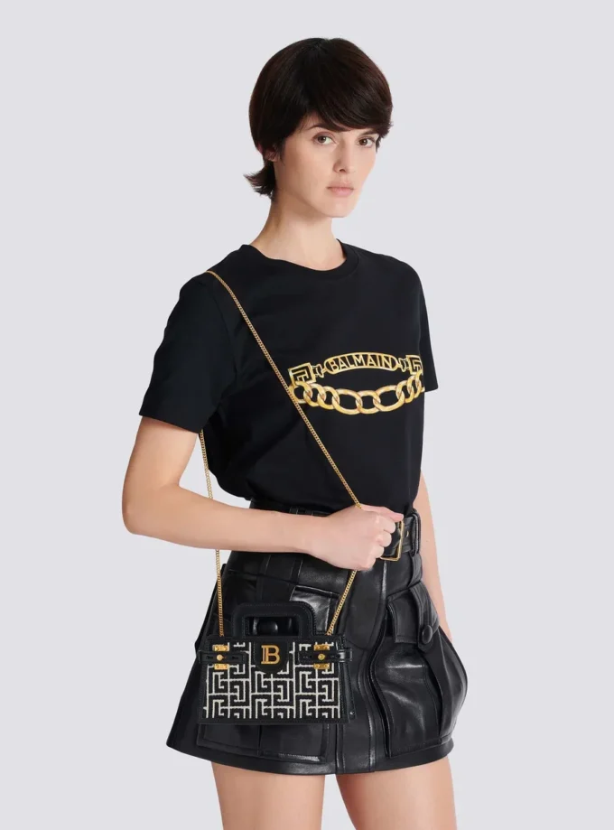 B-Buzz Kleine Handtasche mit Monogramm aus Canvas und Leder B-Buzz Kleine Handtasche mit Monogramm aus Canvas und Leder
