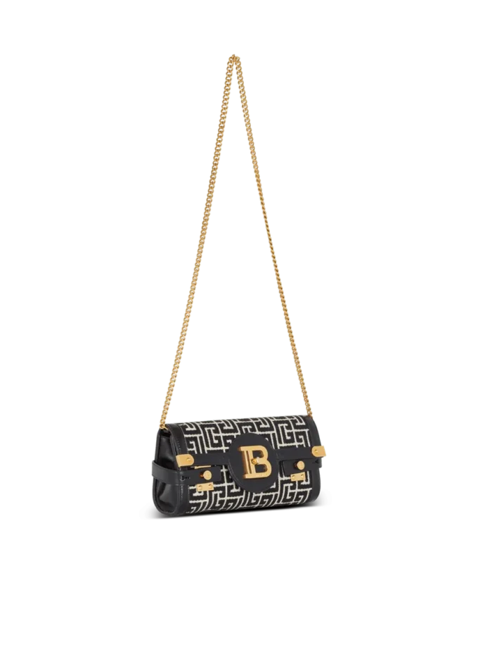 B-Buzz Pouch 23 aus Jacquard-Canvas mit Monogramm und Leder B-Buzz Pouch 23 aus Jacquard-Canvas mit Monogramm und Leder